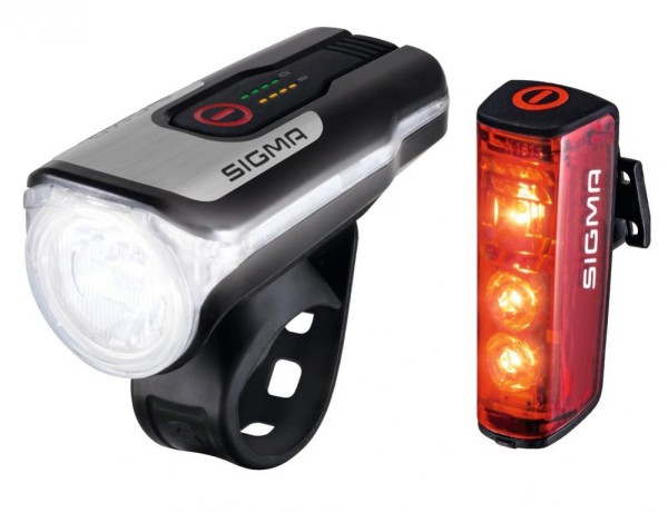 Sigma Akku-Beleuchtungsset AURA 80 USB & BLAZE Sigma 80 Lux schwarz/rot